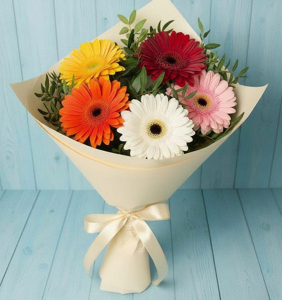 Букет цветов из: Герберы в Юбилейном