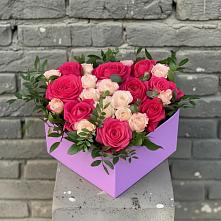 Цветочная композиция из Розы в коробке в Юбилейном