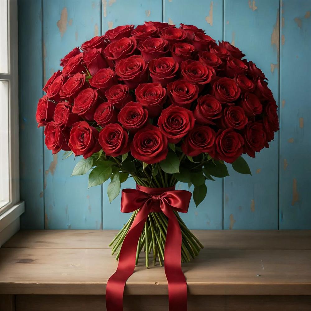 Букет Красные розы Блэк Меджик в Юбилейном