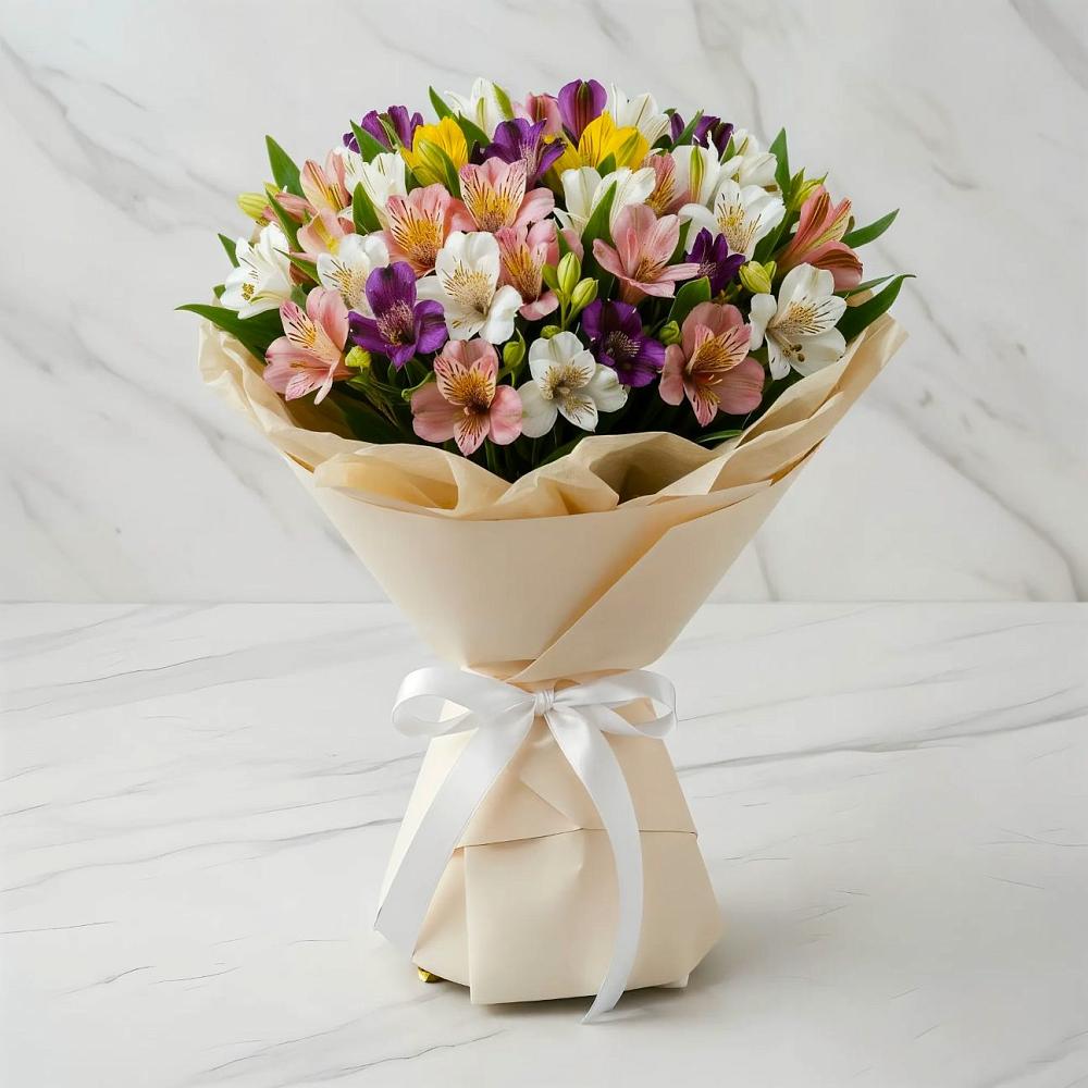 Букет цветов из: Альстромерии в Юбилейном