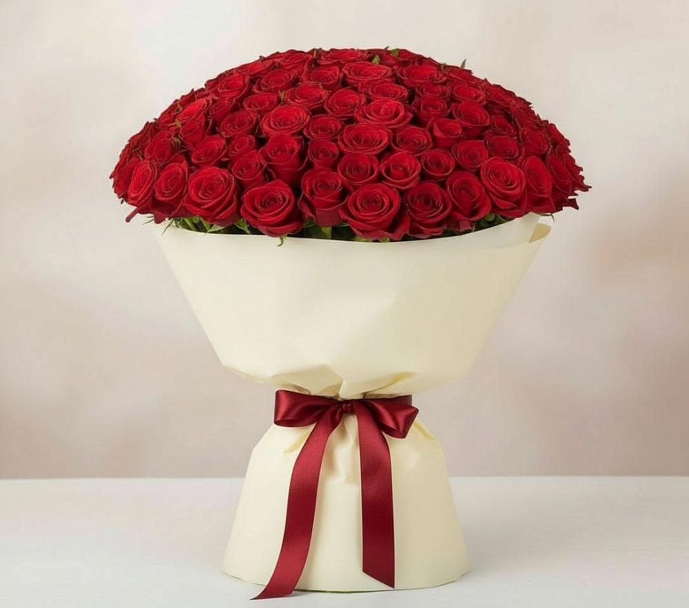 Букет 101 Красная роза Милано в Юбилейном