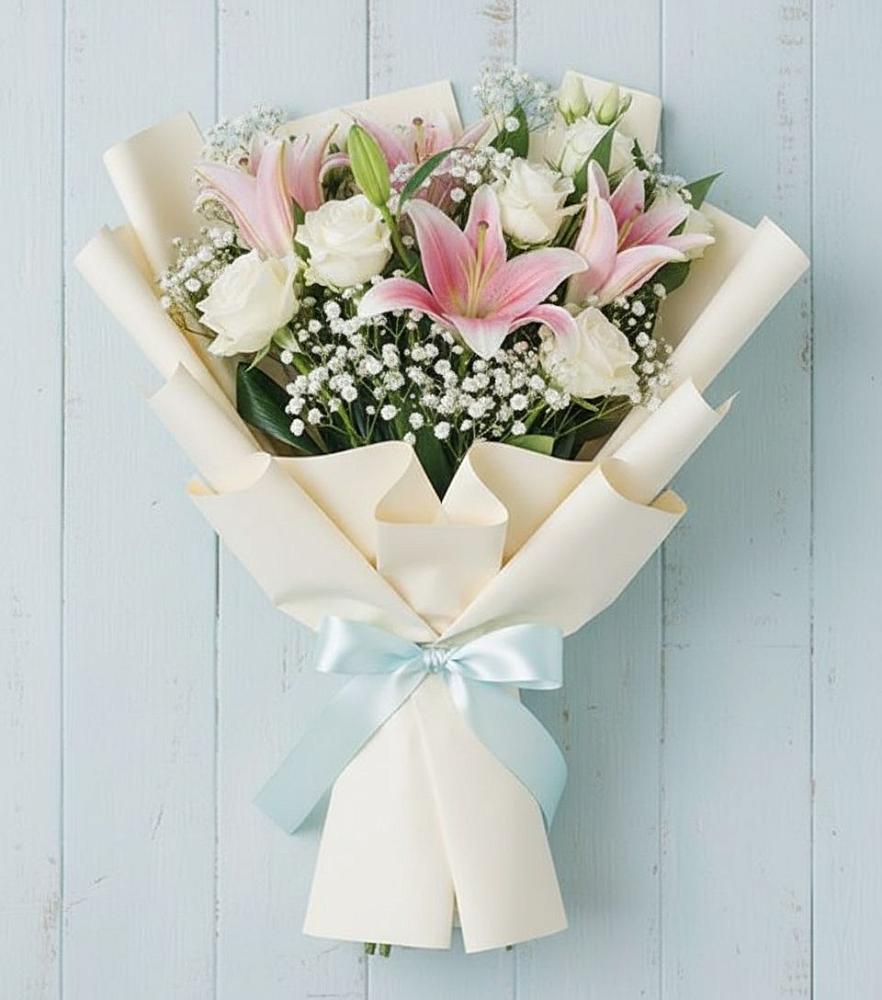 Букет цветов из: Лилии в Юбилейном