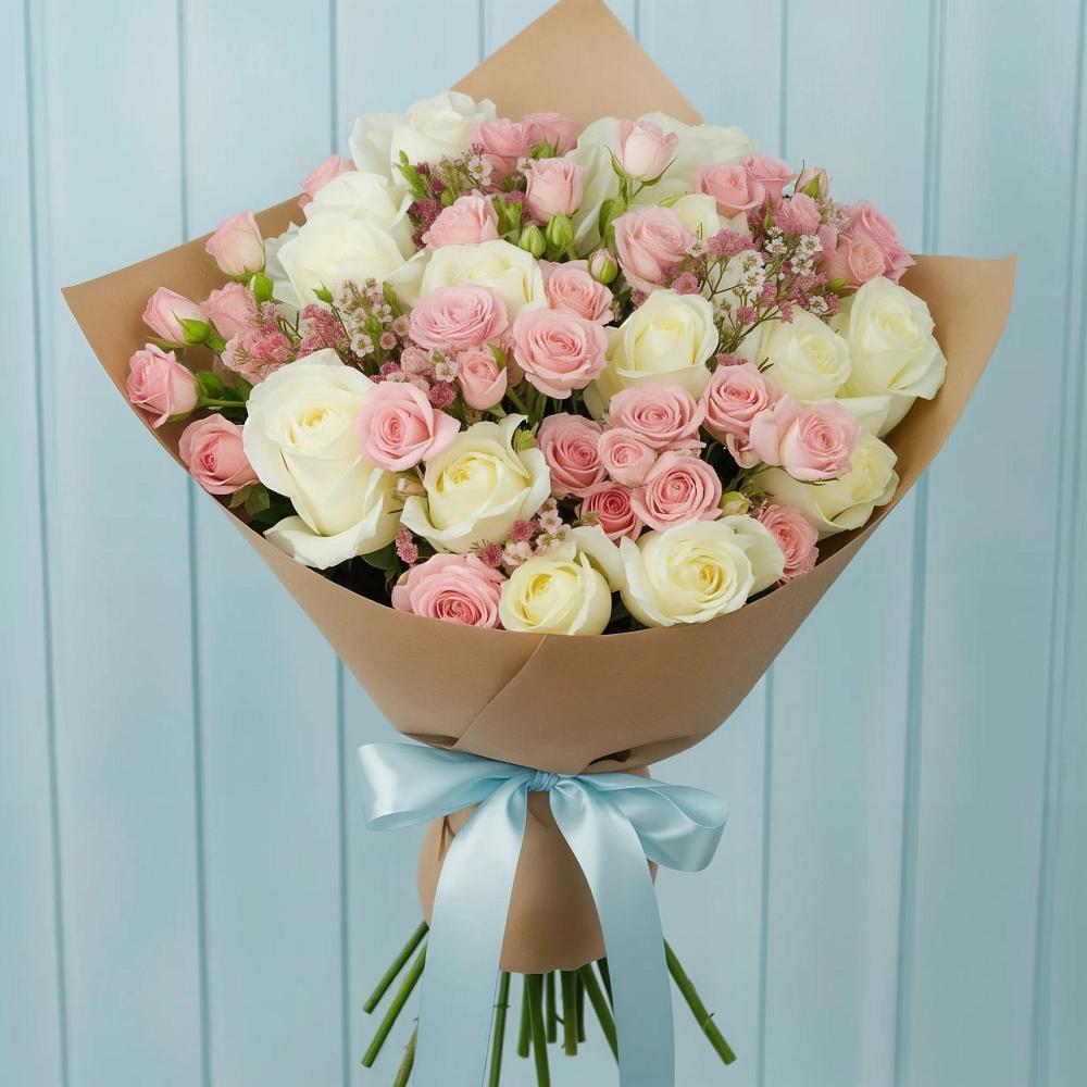 Букет цветов из: Розы в Юбилейном