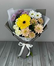 Букет цветов из:  Розы, Герберы и Хризантемы в Юбилейном