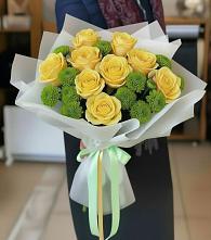 Букет цветов из:  Хризантемы и Розы в Юбилейном