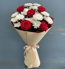 Букет цветов из:  Розы и Хризантемы в Юбилейном