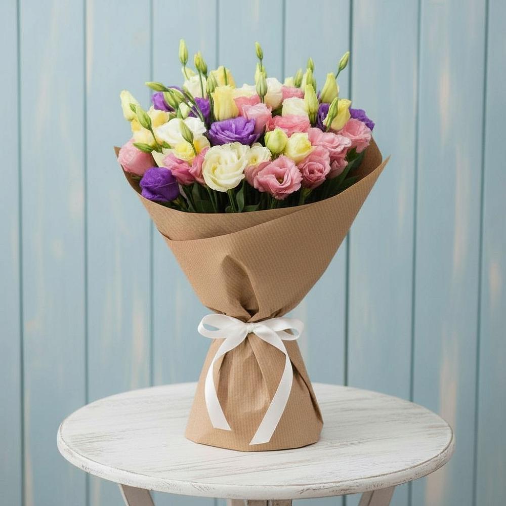 Букет цветов из: Лизиантусы в Юбилейном