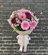 Букет цветов из:  Герберы и Хризантемы в Юбилейном
