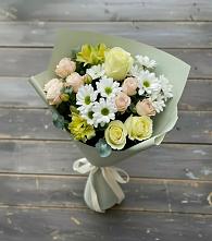 Букет цветов из:  Альстромерии, Розы и Хризантемы в Юбилейном