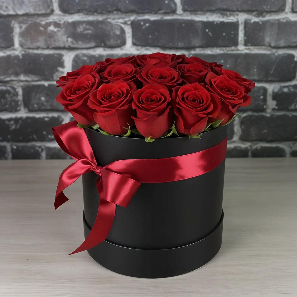 Цветочная композиция из Розы в шляпной коробке в Юбилейном